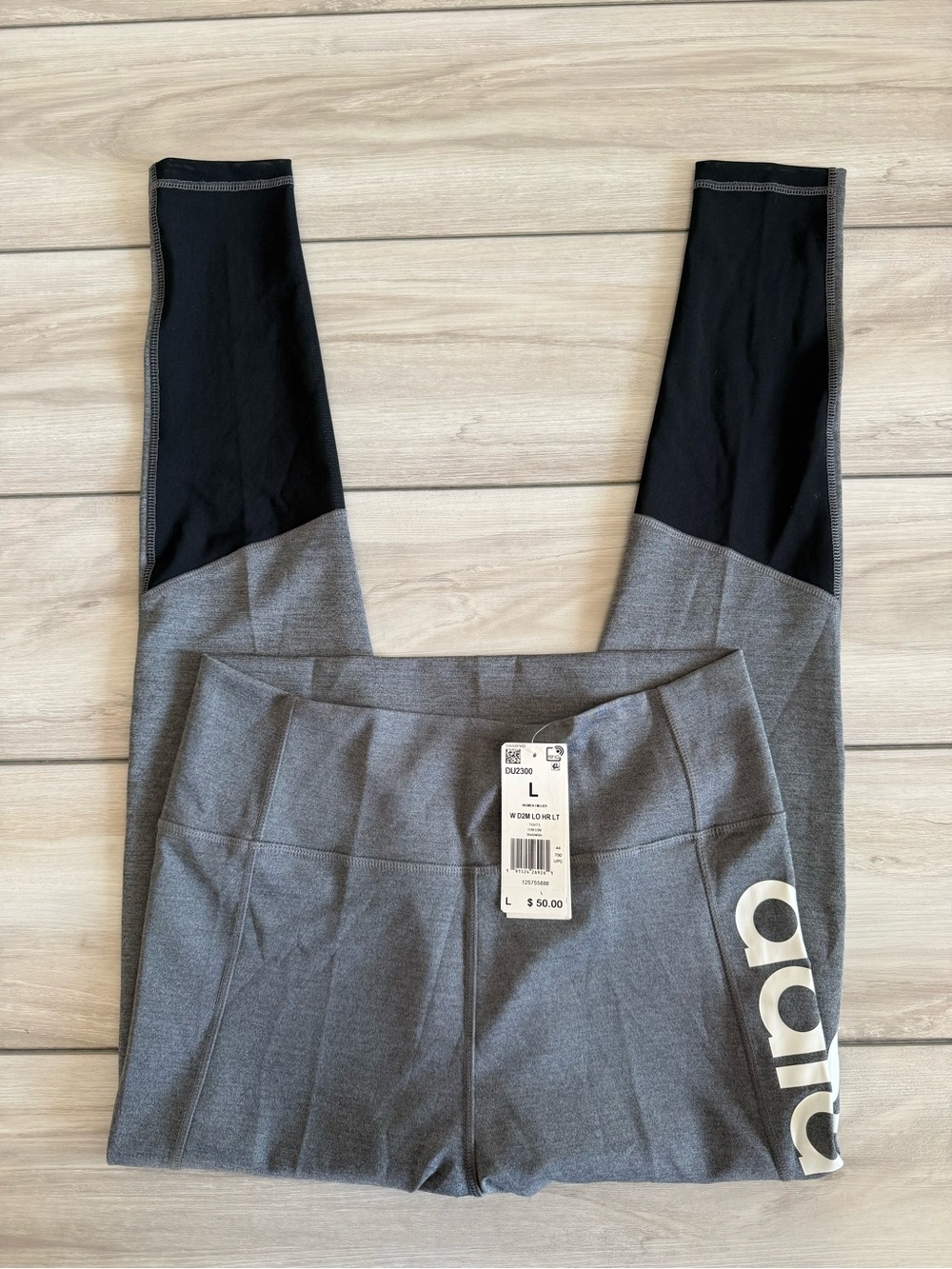 Adidas Tights W D2M Lo Hr Grey Large NWT - Picture 6 of 12